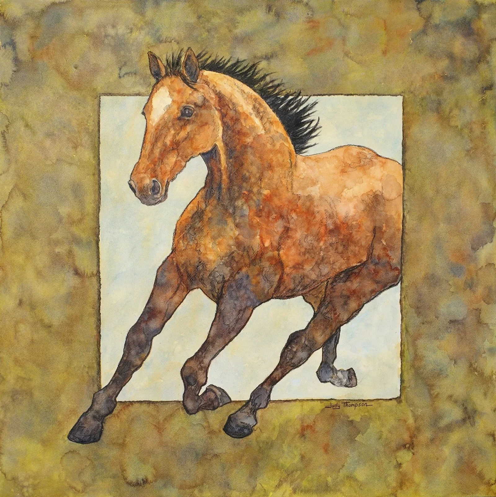 Pony on the plains running by Judy Thompson